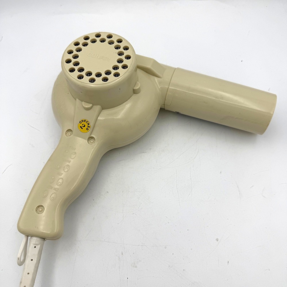 Conair Pro Style 1250 Watts Hair Dryer Cream Vintage Handheld Blower - Picture 3 of 4
